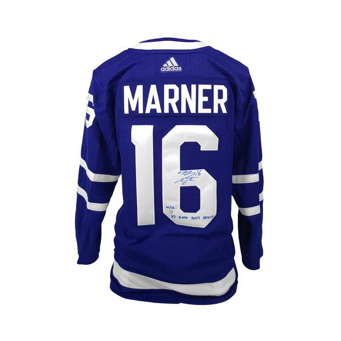 Mitch Marner Signed Toronto Maple Leafs Adidas Auth. Jersey with "23 Game Point Streak" Inscription (Limited Edition of 116) - Frameworth Sports Canada 