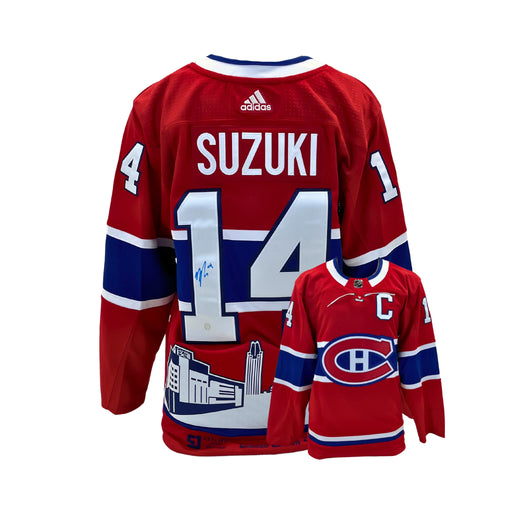 Nick Suzuki Signed Montreal Canadiens Red 2021 Adidas Authentic Skyline Jersey LE/114 - Frameworth Sports Canada 