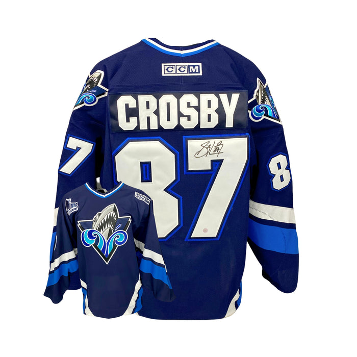 Sidney Crosby Signed Oceanic Rimouski Blue CCM Pro Jersey - Frameworth Sports Canada 