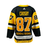 Sidney Crosby Signed Pittsburgh Penguins Stitched Milestone 500th Goal Adidas Auth. Jersey (Limited Edition of 87)