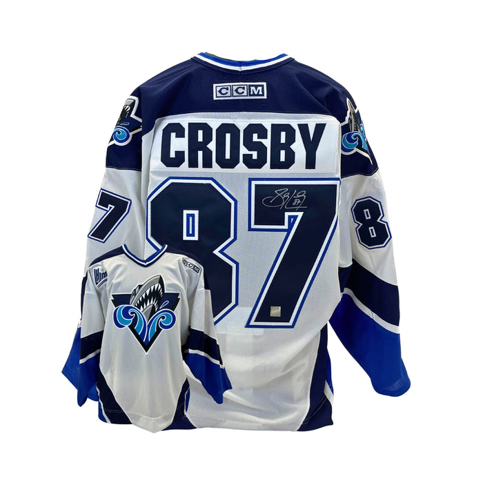 Sidney Crosby Signed Oceanic Rimouski White CCM Pro Jersey - Frameworth Sports Canada 