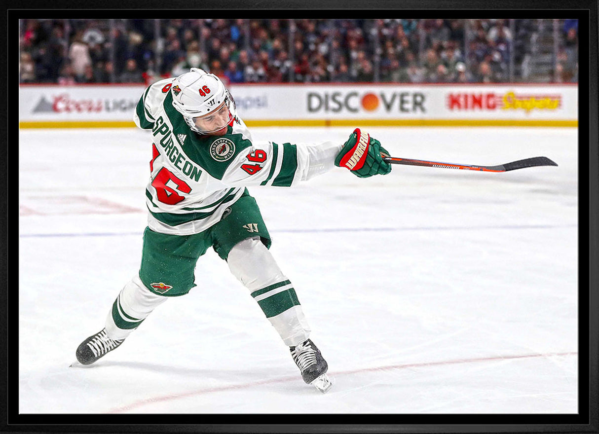 Jared Spurgeon 20x29 Framed Canvas Wild Shooting-H