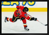 Jarome Iginla 20x29 Framed Canvas Flames Shooting-H