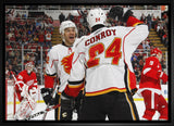 Jarome Iginla and Craig Conroy 20x29 Framed Canvas Flames Celebration-H