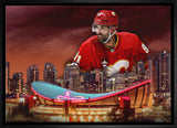 Nazem Kadri 20x29 Framed Canvas Flames Skyline-H