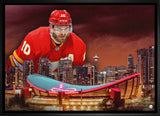 Jonathan Huberdeau 20x29 Framed Canvas Flames Skyline-H