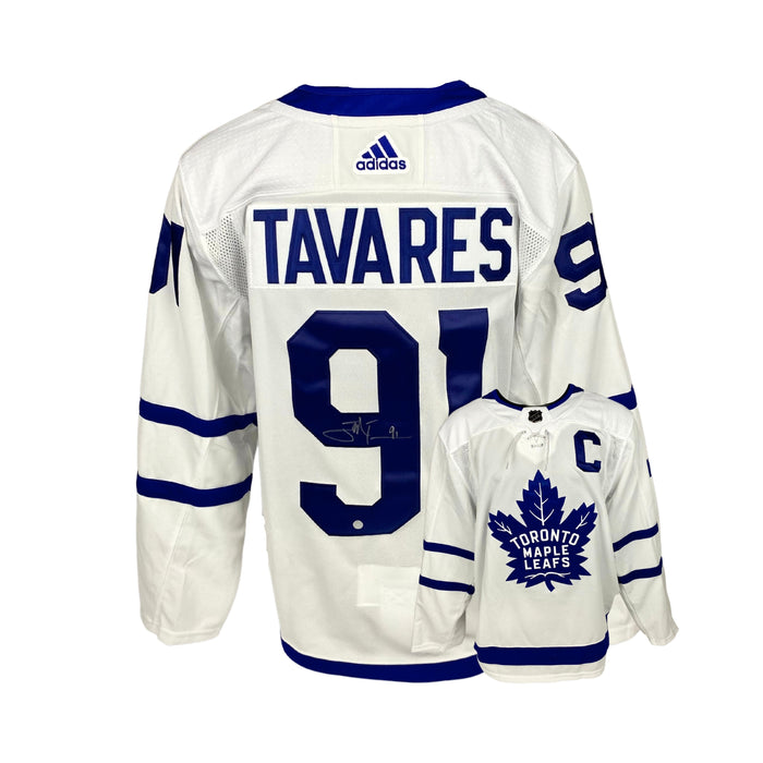 John Tavares Signed Toronto Maple Leafs Adidas Authentic Jersey with "C" (white) - Frameworth Sports Canada 