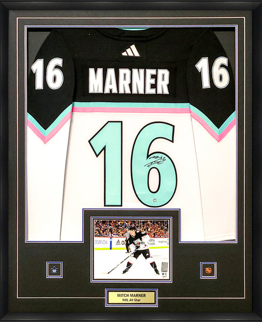 Mitch Marner Signed Jersey Framed 2023 Eastern Conference NHL All-Star Adidas Black - Frameworth Sports Canada 