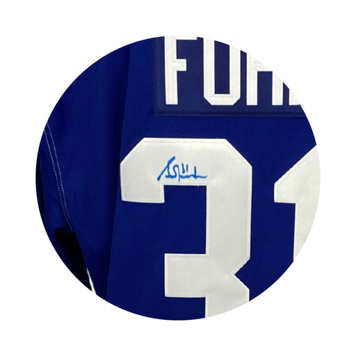 Grant Fuhr Signed Toronto Maple Leafs Replica Fanatics Vintage Jersey (blue) - Frameworth Sports Canada 