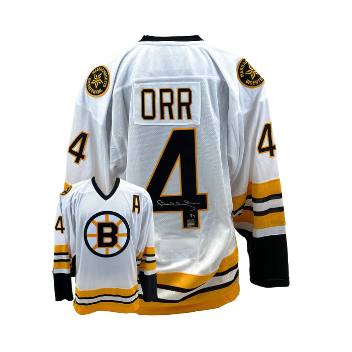 Bobby Orr Signed Jersey Bruins "Heroes of Hockey" White Adidas Classics 1975-1976