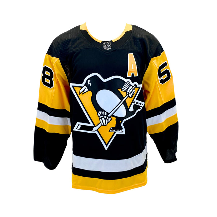 #58 Letang - Adidas NHL Embroidered Penguins Jersey with Strap