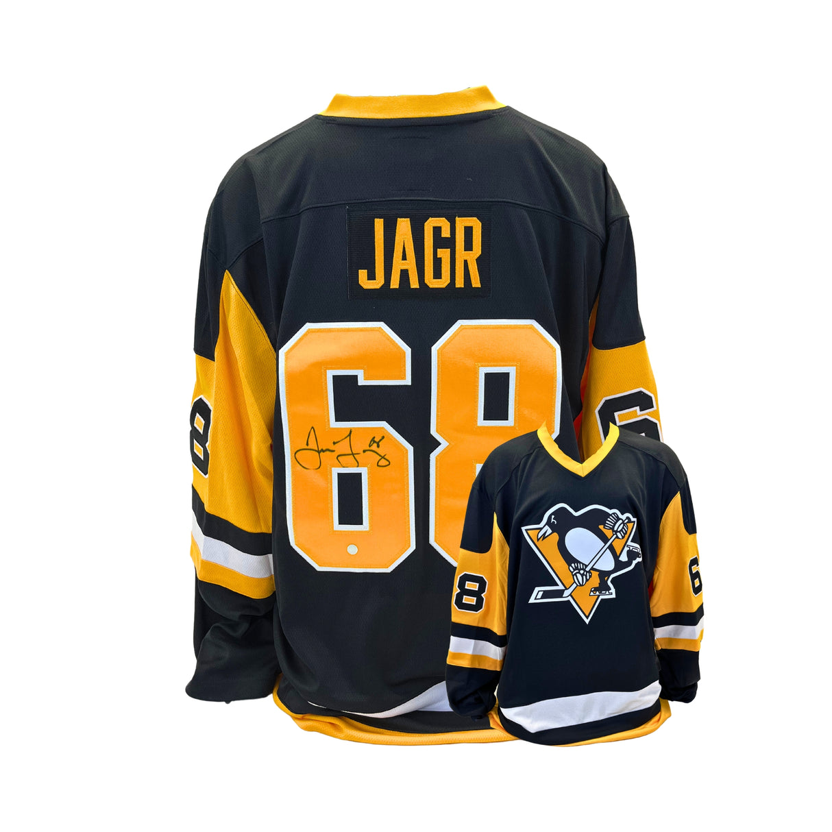 Jaromir Jagr Signed Pittsburgh Penguins Fanatics Vintage Jersey - Frameworth Sports Canada 