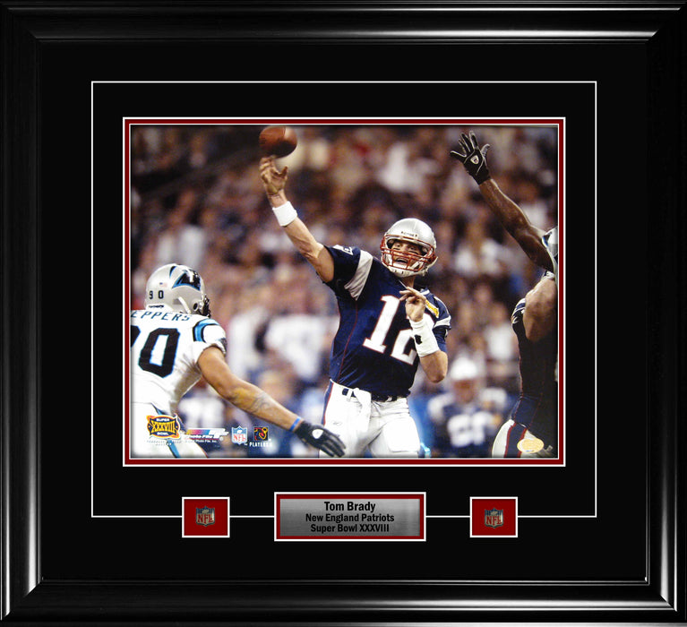 Tom Brady 16x20 New England Patriots Photo Framed with Pins & Plate