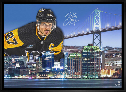 Sidney Crosby Signed Framed Canvas 20x29 Nova Scotia Showdown Skyline Edition (Limited Edition of 87) - Frameworth Sports Canada 