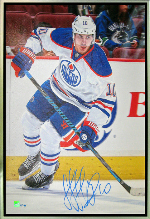 Nail Yakupov Edmonton Oilers Signed Framed 20x29 Skating Canvas