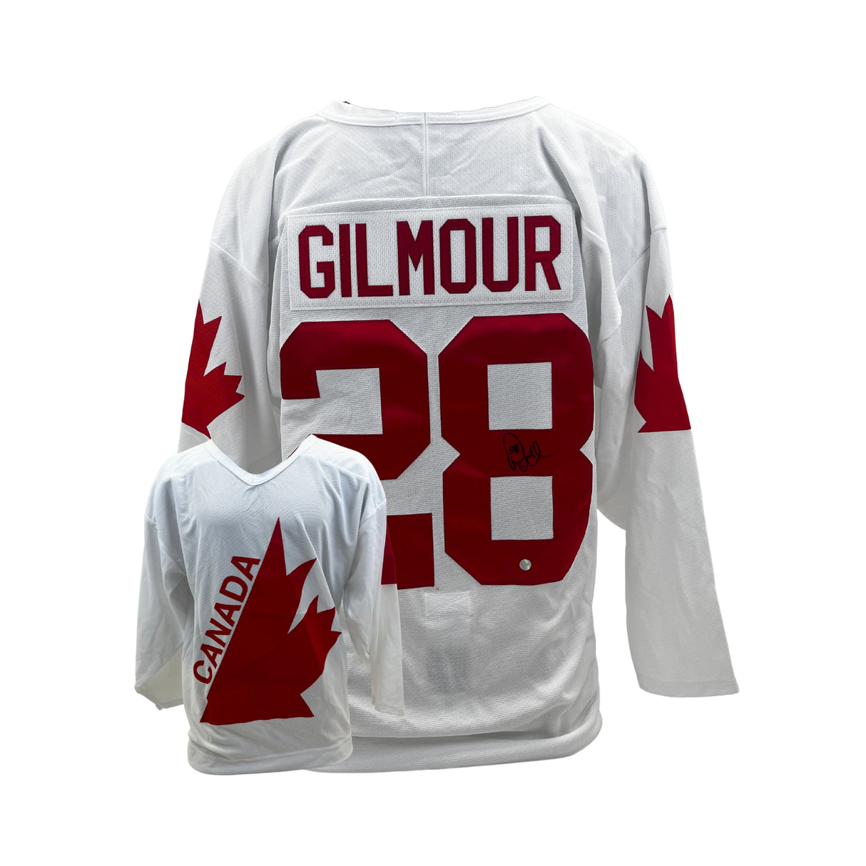 Doug Gilmour Signed Team Canada 1987 Canada Cup White Replica Jersey - Frameworth Sports Canada 