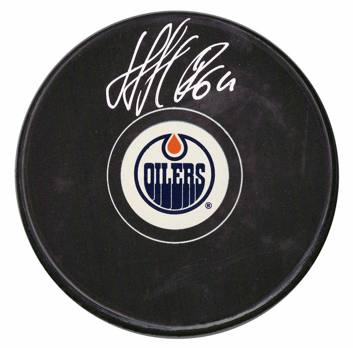 Nail Yakupov Signed Edmonton Oilers Puck with Rookie Number 64