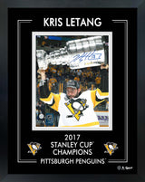 Kris Letang Signed 8x10 PhotoGlass Frame Penguins 2017 Stanley Cup-V - Frameworth Sports Canada 