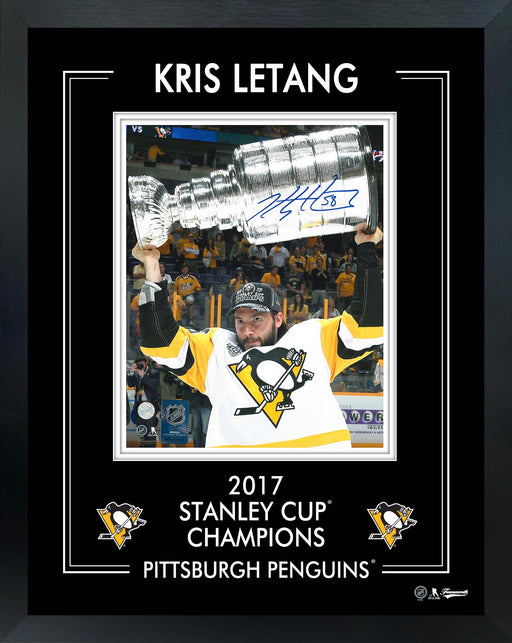 Kris Letang Signed 8x10 PhotoGlass Frame Penguins 2017 Stanley Cup-V - Frameworth Sports Canada 