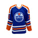 Grant Fuhr Signed Jersey Edmonton Oilers Replica Blue Vintage Fanatics - Frameworth Sports Canada 