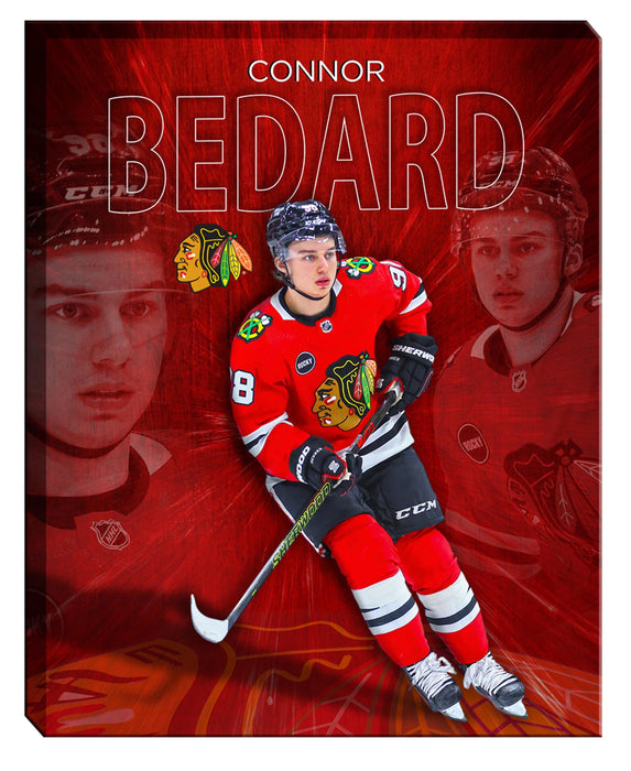 Connor Bedard 16x20 Canvas Collage Blackhawks-V