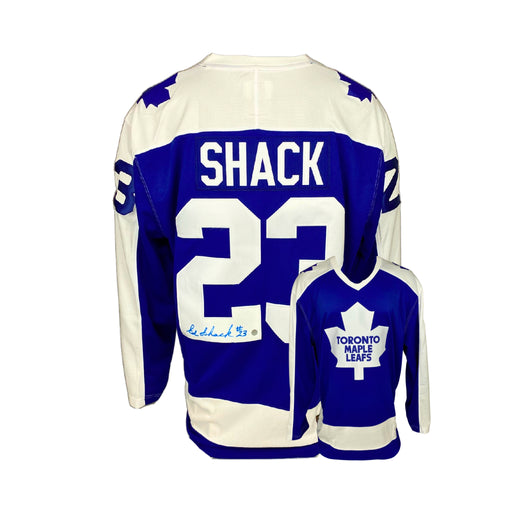 Eddie Shack Signed Toronto Maple Leafs Fanatics Vintage Jersey (blue) - Frameworth Sports Canada 