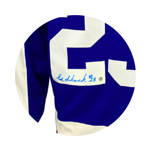 Eddie Shack Signed Toronto Maple Leafs Fanatics Vintage Jersey (blue) - Frameworth Sports Canada 