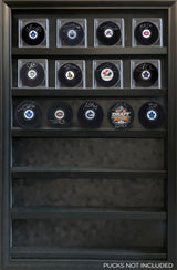Premium Hockey Puck Display Case - 30 Puck Wall Mount Cabinet