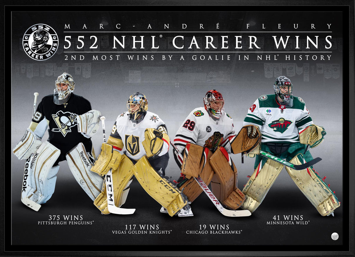 Marc-Andre Fleury Framed 20x29 Canvas 552 Career Wins