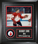 Bobby Orr Signed Puck Framed with 8x10 Team Canada 1976 Canada Cup - Frameworth Sports Canada 