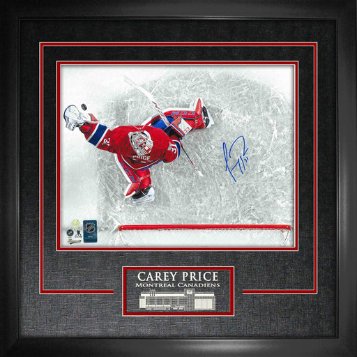 Carey Price Signed 11x14 Etched Mat Canadiens Overhead-H - Frameworth Sports Canada 