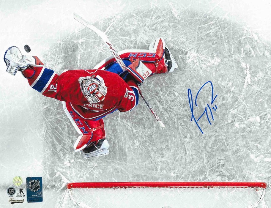 Carey Price Signed 11x14 Canadiens Overhead-H