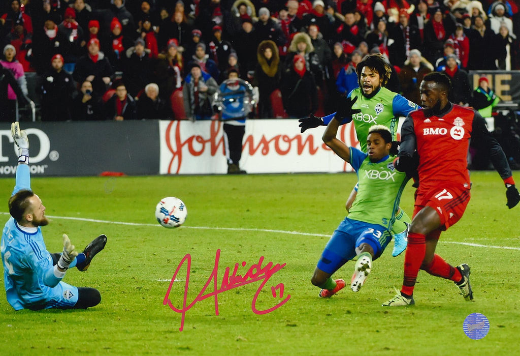 Jozy Altidore Signed 8x10 Photo Toronto FC Red-H Scorin vs Sounders 2017