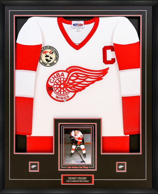 Sidney Crosby Signed Framed Jersey White Cole Harbour Red Wings (Limited Edition of 87) - Frameworth Sports Canada 