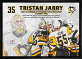 Tristan Jarry Framed 20x29 Canvas Penguins Goalie Goal