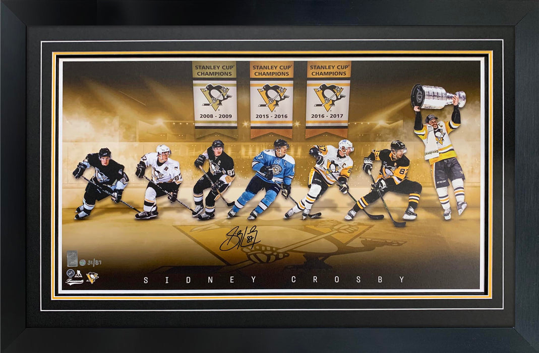 Sidney Crosby Signed Print Jersey Evolution Pittsburgh Penguins LE of 87 - Frameworth Sports Canada 