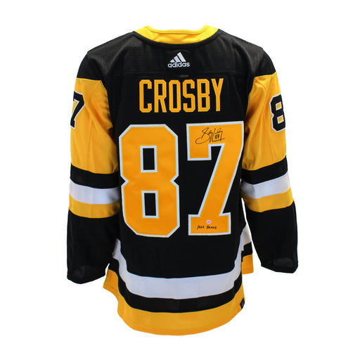 Sidney Crosby Signed Jersey Pittsburgh Penguins Black Adidas Insc "1000 games" - Frameworth Sports Canada 
