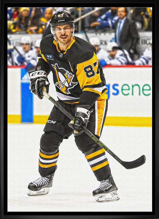 Sidney Crosby Framed 20x29 Canvas Penguins Action-V - Frameworth Sports Canada 