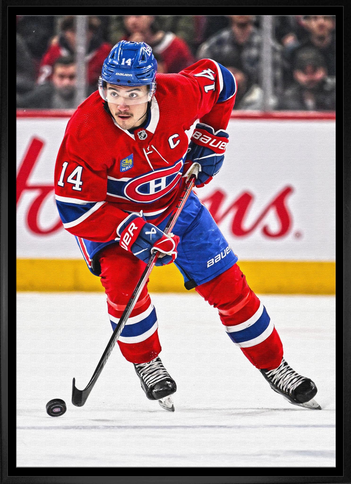 Nick Suzuki Framed 20x29 Canvas Canadiens Action-H – Frameworth