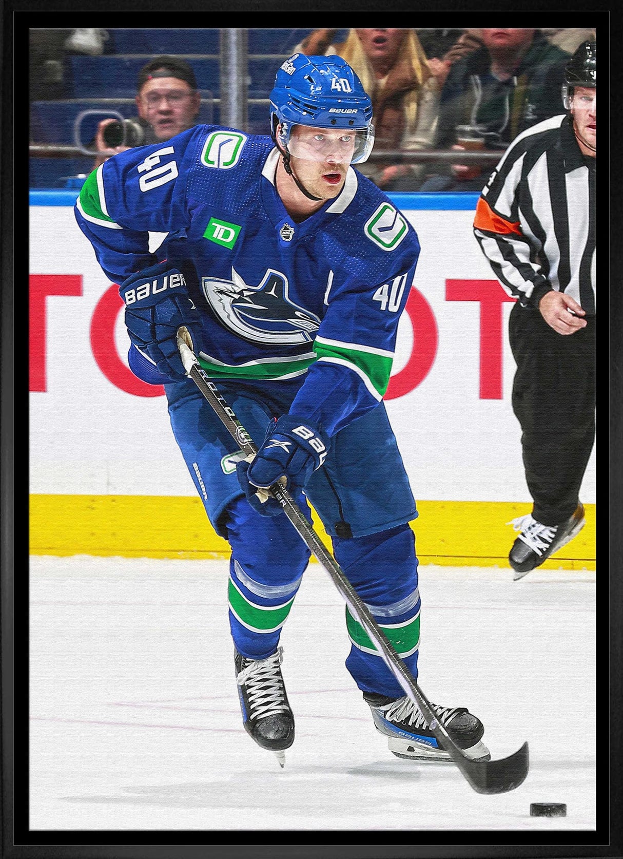 Elias Pettersson Framed 20x29 Canvas Canucks Action-V