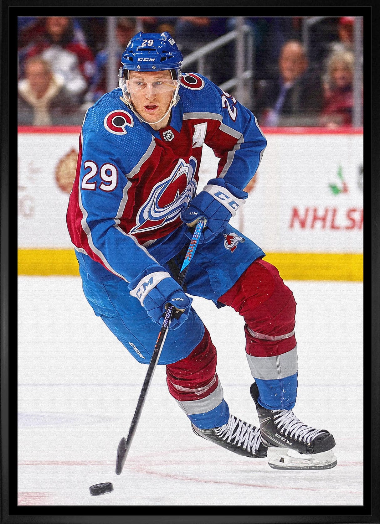 Nathan Mackinnon Framed 20x29 Canvas Avalanche Action-V