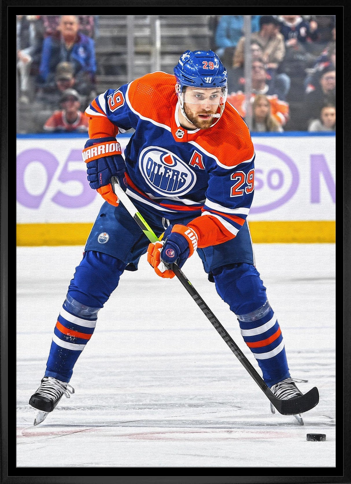 Leon Draisaitl Framed 20x29 Canvas Oilers Action-V