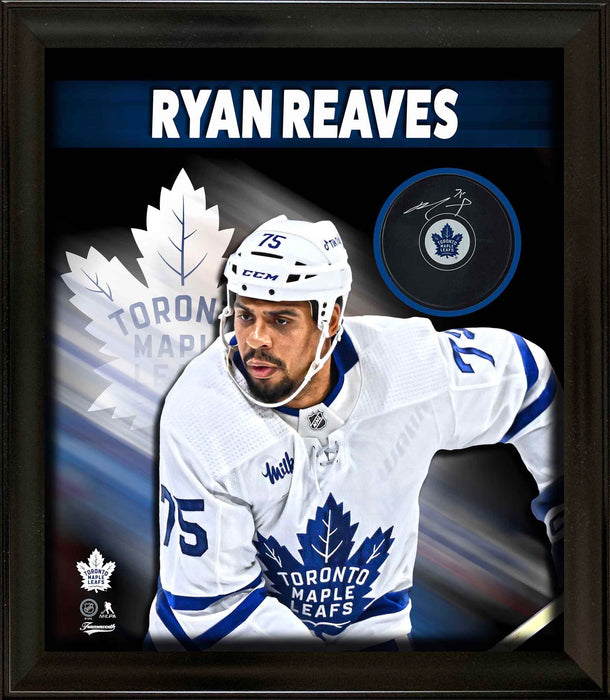 Ryan Reaves Signed Puck Framed PhotoGlass Toronto Maple Leafs