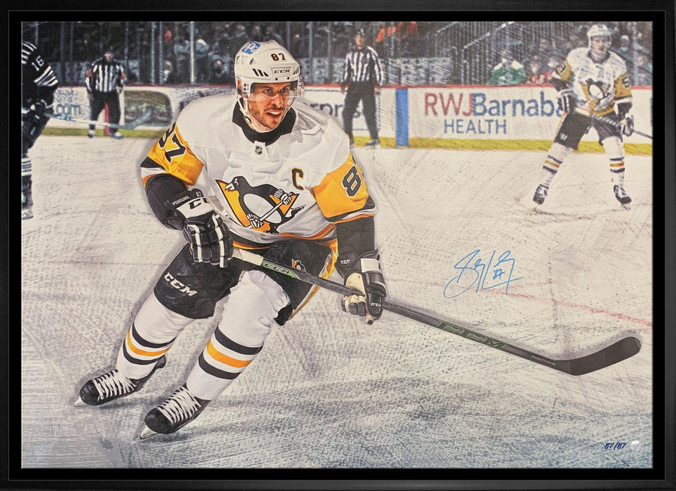Sidney Crosby Signed 36x56 Framed Canvas Pittsburgh Penguins (Limited Edition of 87) - Frameworth Sports Canada 