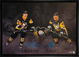 Sidney Crosby and Erik Karlsson Dual-Signed 20x29 Framed Canvas Penguins (Limited Edition of 87)