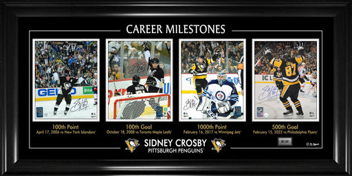 Sidney Crosby Four Signed 8x10 Milestones Penguins (Limited Edition of 87) - Frameworth Sports Canada 