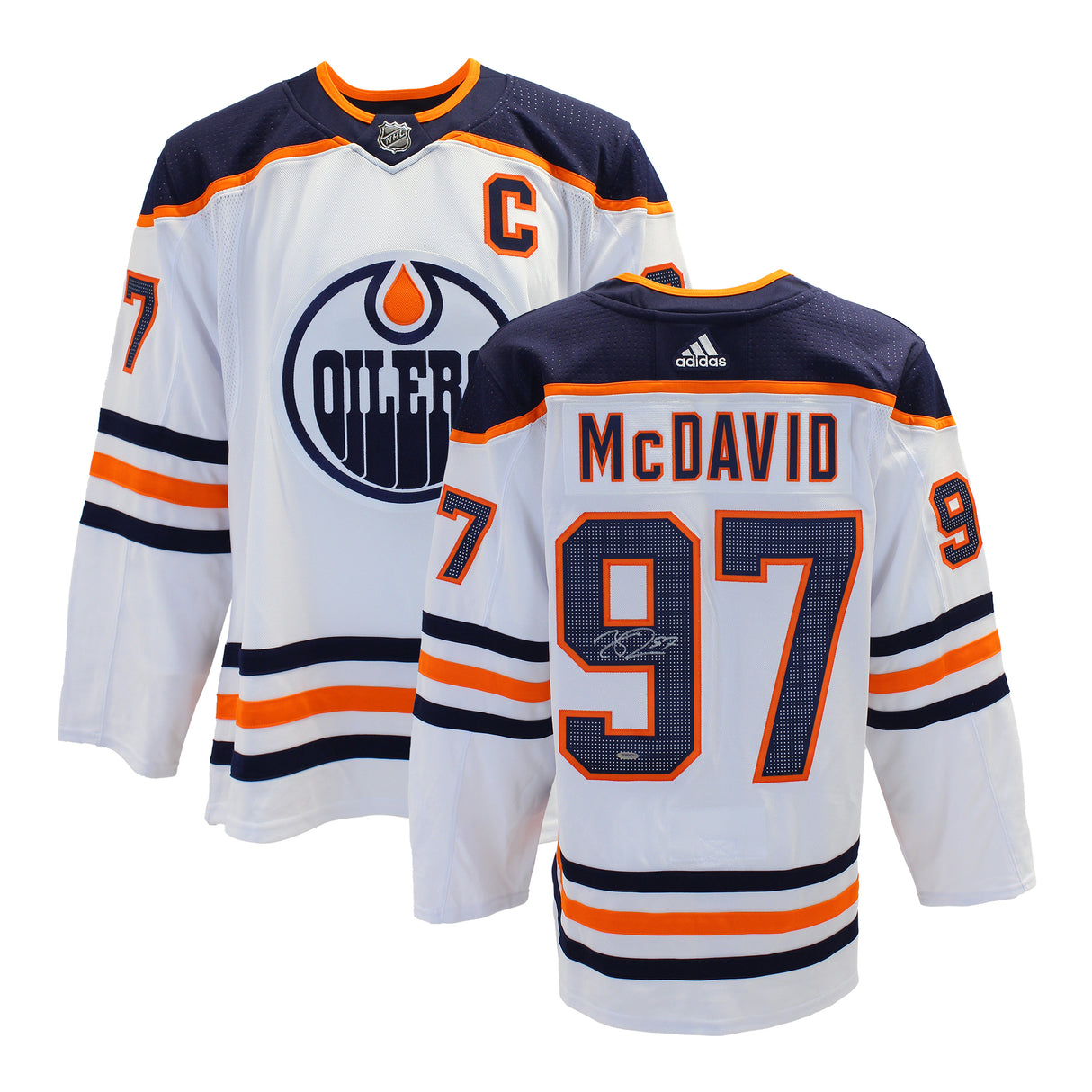 Connor McDavid Signed Jersey White Edmonton Oilers Adidas