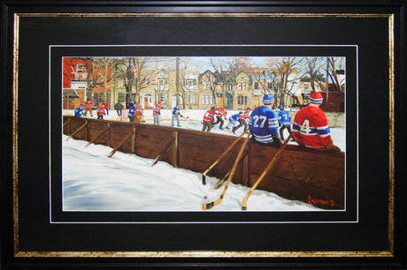 Pick Up Game Framed Print By Michel Lapensee - Frameworth Sports Canada 