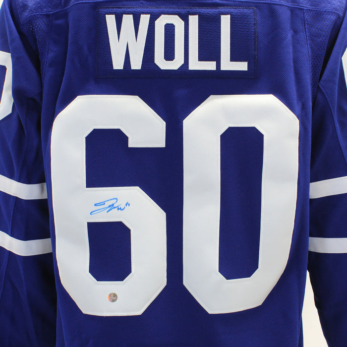Joseph Woll Signed Jersey Maple Leafs Blue Adidas - Frameworth Sports Canada 