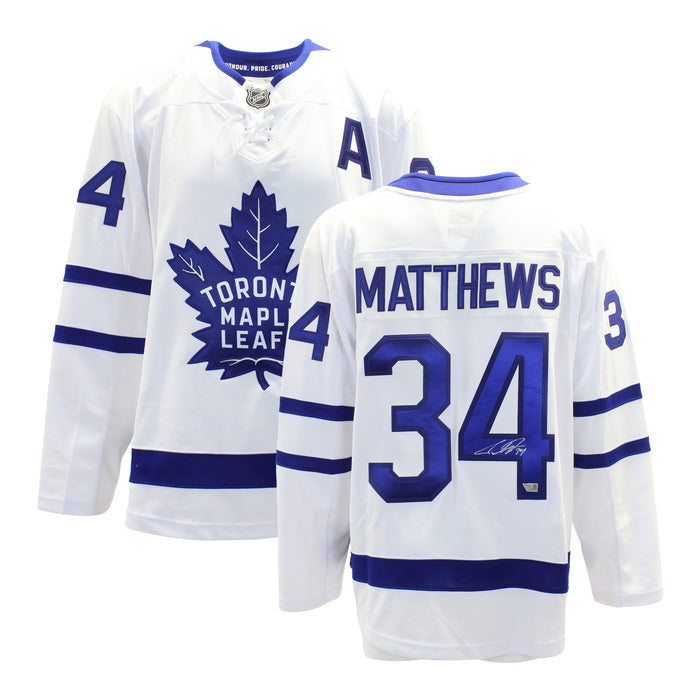 Auston Matthews Signed Jersey Toronto Maple Leafs White Fanatics - Frameworth Sports Canada 